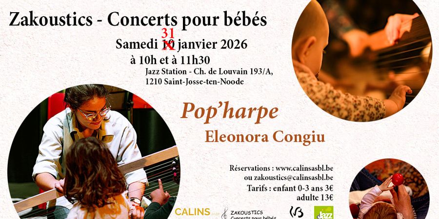 image - Zakoustics - Concert pour bébés - Jazz Station - Pop'Harpe