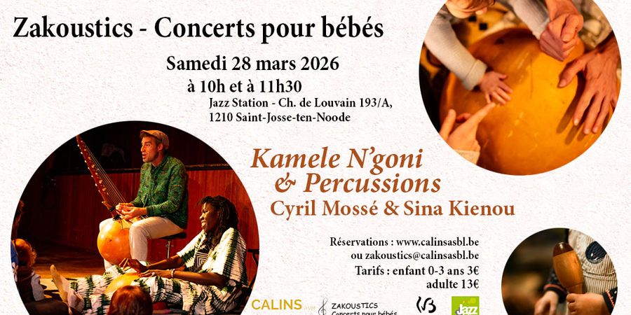 image - Zakoustics - Concert pour bébés - Jazz Station - N'Goni & Percussions