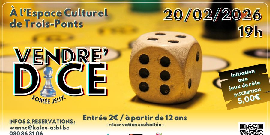 image - Vendre'Dice - soirée jeux de société
