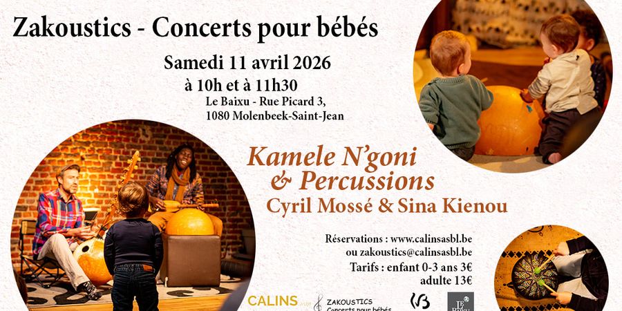 image - Zakoustics - Concert pour bébés (0-3 ans) - Kamele N'Goni & Percussions