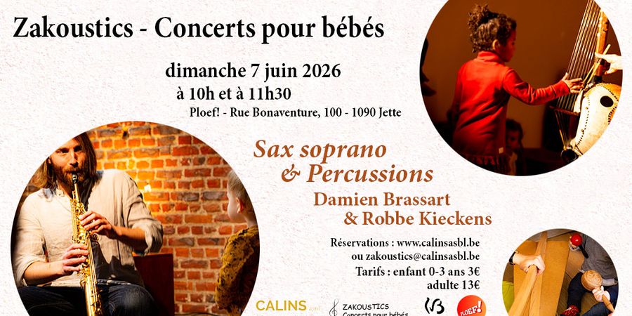 image - Concert pour bébés (0-3 ans) - Saxophone soprano & Percussions