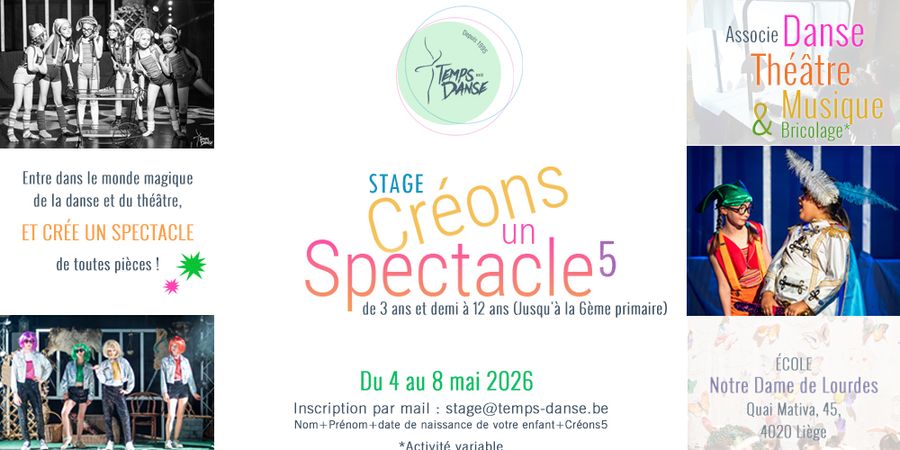 image - STAGE ENFANT « CRÉONS UN SPECTACLE » DANSE & THÉÂTRE