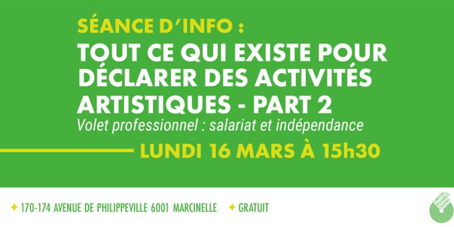 image - Séance d'info : comment déclarer des activités artistiques - salariat et indépendance