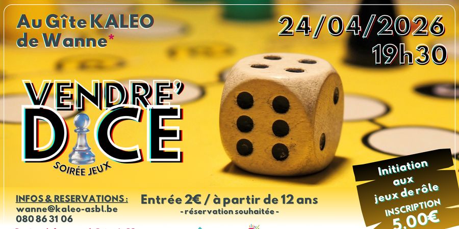 image - Vendre'Dice - soirée jeux de société
