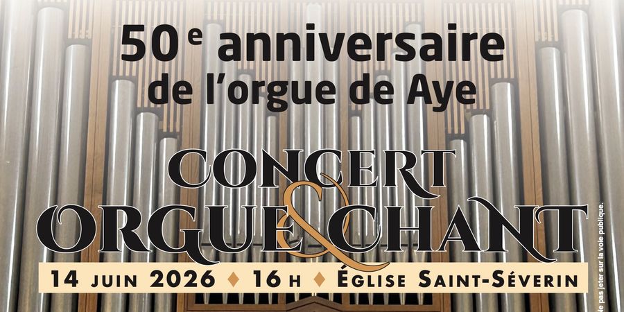 image - Concert Orgue et Chant pour le cinquantième anniversaire de l'orgue de Aye (Marche-en-Famenne)
