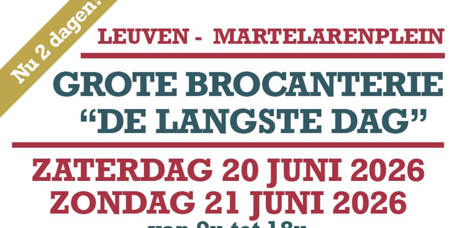 image - Grote Brocanterie 'De Langste Dag' met artisanale makersmarkt - Leuven