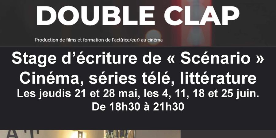 image - Stage d'écriture de scénario cinéma,série télé, littérature
