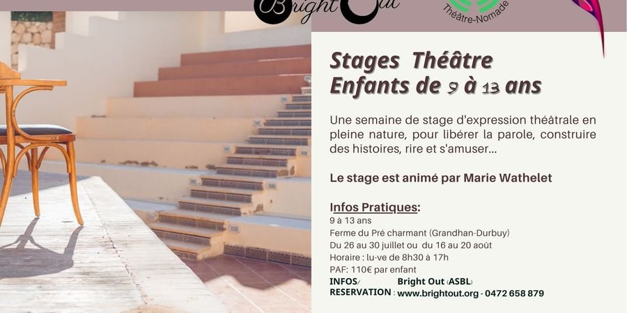 image - Stages Théâtre Enfants de 9 à 13 ans