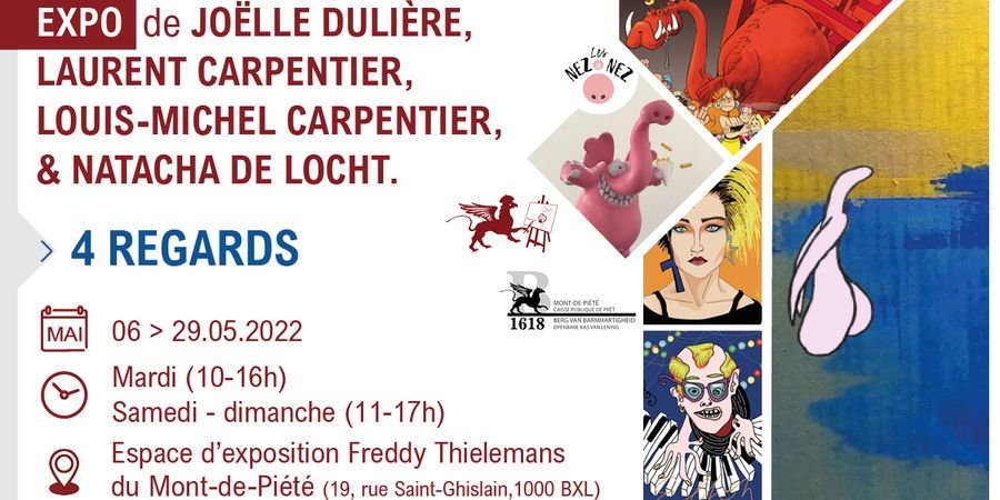image - Expo « 4 regards » de Joëlle Dulière, Laurent Carpentier, Louis-Michel Carpentier & Natacha De Locht