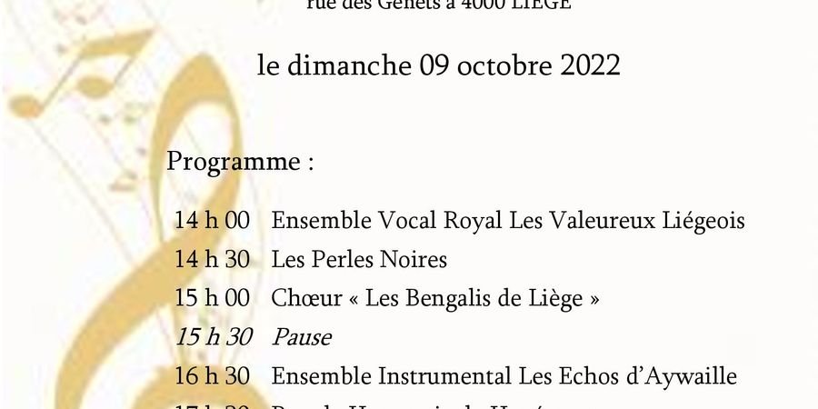 image - 110ème des Valeureux Liégeois - Concert de chorales et d'harmonies