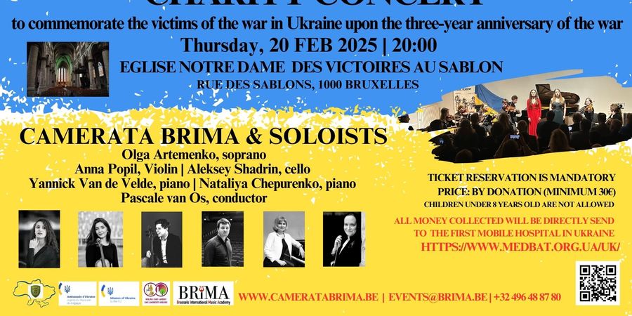 image - Concert Caritatif : Commémoration des victimes de la guerre en Ukraine, 3e anniversaire de la guerre